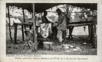 Heller and tywo Native Skinners on a Roosevelt specimen